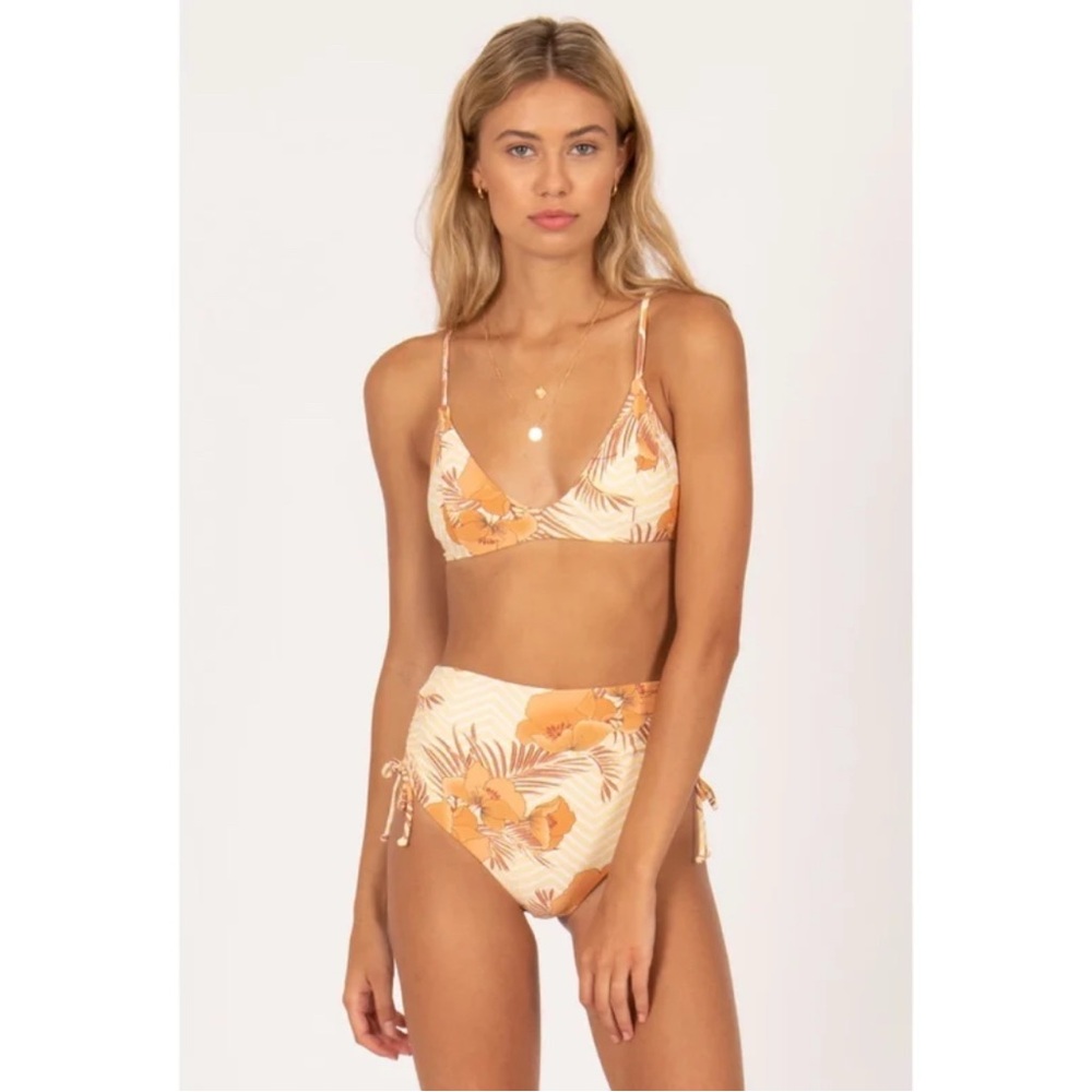 Amuse Society Dawn Bikini High Waist Bottoms Stevie Triangle Top Sunrise